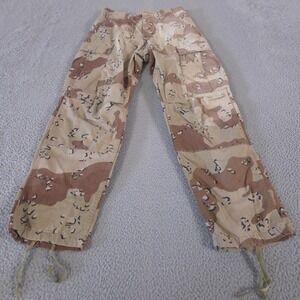 VINTAGE US Army Pants Mens XS Short Tan Chocolate Chip Camo Cargo 80s Military